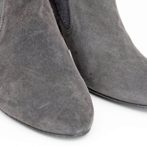 Stuart Weitzman ‘The Fifer 80’ Cool Gray Suede Gore Stretch Booties: 9.5 B - Picture 6 of 7